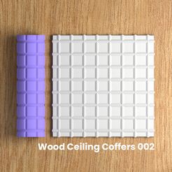 Roller_Pattern_Wood_Ceiling_Coffers_002_Cam01.jpg Fichier STL Wood Ceiling Coffers 002 | Rouleau de texture・Modèle imprimable en 3D à télécharger