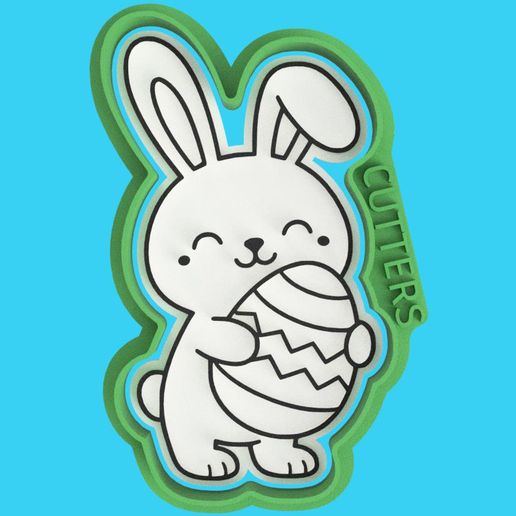 🐰🥚 Easter Bunny Cookie Cutter - Hugging Egg of Joy - Easter Bunny Cutter - Hugging Egg Decorating