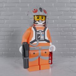 Rebel-Pilot-Front.jpg STL file Fully Articulated Star Wars Rebel Pilot Lego Maxifig--Snap-Fit or Magnetic・3D printing template to download, Turtleoxide