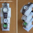 3ladies_display_large.jpg Free STL file Watch and Bracelet Stand - Convenient / Adjustable / Space Saving・3D printer design to download