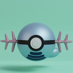pokeball-wooper-render.jpg Файл STL Pokemon Wooper Pokeball・3D-печатный дизайн для загрузки