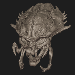 Pred-open.png STL file Elder Predator skull・3D printing template to download