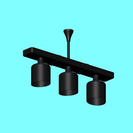 3' bar chandelier 3D model