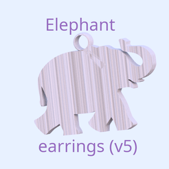 elephant-v5-final.png Free STL file Elephant earrings (v5)・Object to download and to 3D print