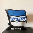 Hertha-BSC-Berlin-Flagge.jpg Hertha BSC Berlin flag, crest, logo, Bundesliga, preparation for LED, sign, soccer