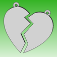 Corazón.png STL file Split heart pendants・Design to download and 3D print