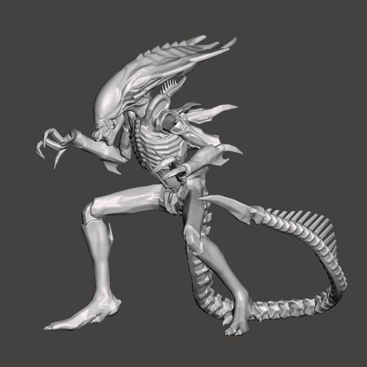 Download Stl File Praetorian Xenomorph Alien Avp 2010 Articulated Dynamic Pose Stl For 3d 