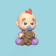 Cod1362-Baby-and-Bear-Toy-1.jpeg 3D file Baby and Bear Toy・3D printable design to download