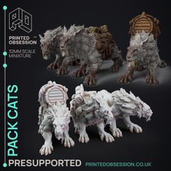 pack-cats-1.jpg Fichier 3D Trader and Cats - Tabaxi Caravan - PRESUPPORTED - Illustré et Stats - Echelle 32mm・Objet imprimable en 3D à télécharger