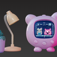 lamp-pic-V.png Candeeiro de secretária tamagotchi pixel pet dos anos 90 com cores synthwave para jogadores e amantes da nostalgia y2k
