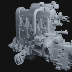 foto.png Free STL file engine with lada gearbox・3D print design to download
