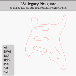 GLlegacySelling.png G&L Legacy Pickguard, Templates, 2D and 3D CAD Files