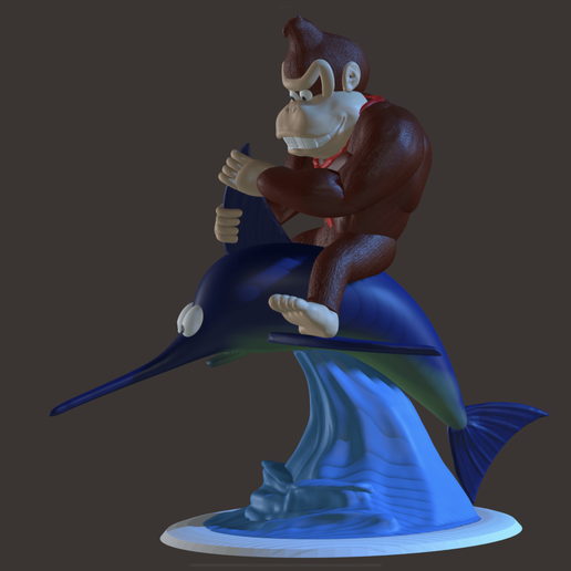 Free STL file Donkey Kong mounted on Enguarde the Swordfish・3D