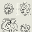 Blasons-1.png Hogwarts Legacy coats of arms of the 4 houses