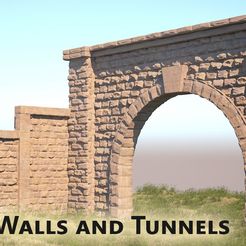 stone wall logo thingy.jpg Free STL file Stone Walls and Tunnel | D1・3D printable model to download