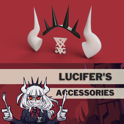 huge.png STL file Helltaker Lucifer's accessories・3D printer design to download