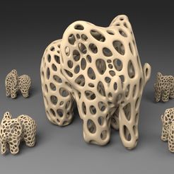 Elephant_-_Voronoi_Style_display_large.jpg Fichier STL gratuit Eléphant - Style Voronoi・Design à télécharger et à imprimer en 3D