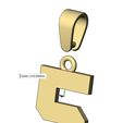 volume1.jpg NBA Schriftart Nummer 5 Anhänger Charme mit Kaution 3D-Druck Modell