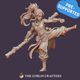 01.png Elf Monk Female - Pre-Supported STL Miniature for Fantasy Tabletop RPGs
