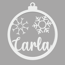 Captura-de-ecrã-2021-10-04,-às-02.15.53.png STL file CARLA - Bola de Natal com Nome - Ornamento・3D printable model to download