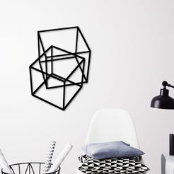 Demo.jpg STL file Geometric cubes wall art・Model to download and 3D print