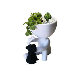 871763-PhotoRoom.png-PhotoRoom.png STL file Robert Pet Pot Bone Pot/ robert_with_dog_and_bone・3D print object to download