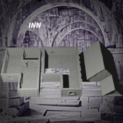 Miniatureinn.jpg STL-Datei MEDIEVAL | TAVERNE (28mm|1:56) kostenlos・3D-druckbares Design zum herunterladen