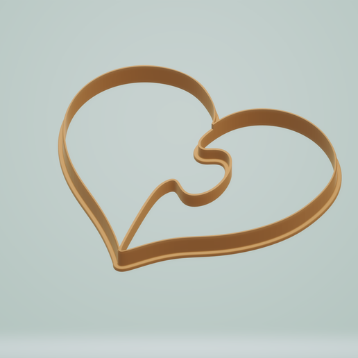 Heart puzzle cookie cutter 3D model