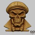 Gentleman-Skull-relief-3.jpg Gentleman Skull relief STL file for 3d printing or CNC