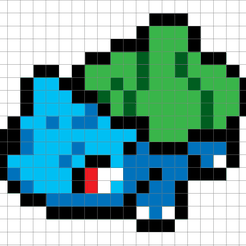 Bulbasaur-pixel-art-map.png STL file 001 Bulbasaur pixel art・3D printer model to download