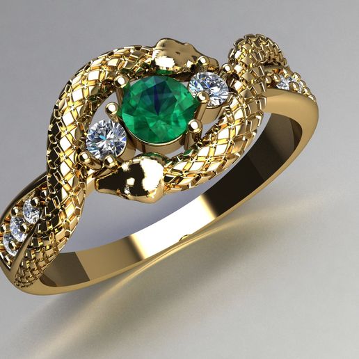 SNAKE RING , ANEL COBRAS 3D model