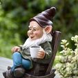 11.jpg Gnome Relaxing in a Rocking Chair with Coffee