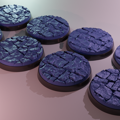 ovw.png Archivo STL 8x 40mm base con adoquines v5 (+toppers)・Plan imprimible en 3D para descargar