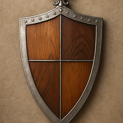 Medieval coat of arms with lotus flower 3D model