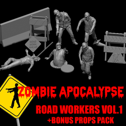 road-workers1.png Fichier STL Apocalypse zombie, ZOMBIE ROAD WORKERS VOL. 1・Objet pour impression 3D à télécharger
