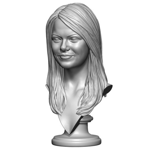 Emma in Stone bust laughing and smiling 3D print model - 3D model önizlemesi