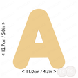 letter_a~5in-cm-inch-cookie.png Letter A Cookie Cutter 5in / 12.7cm