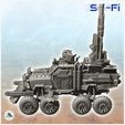 5.jpg Large eight-wheeled pick-up with missile launcher and artillery gun (3) - Future Sci-Fi SF Post apocalyptic Tabletop Scifi