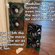 a61a5dbc-0557-4bde-ae64-334236058cc5.jpg Modular 120mm PC fan system for desk or wall mounted air mover. Great for circulating air conditioning to keep cool.