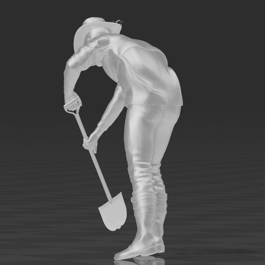 👨 Man Digging・Free STL File for 3D printing・Cults