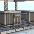 11.png Outdoor wooden pirate bar with chairs and roof (5) - Pirate Jungle Island Beach Piracy Caribbean Medieval