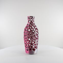 Voronoi-Bottle-Vase-by-Slimprint-1.jpg Archivo STL Jarrón de botella Voronoi | Jarrón de decoración | Slimprint・Plan para descargar y imprimir en 3D