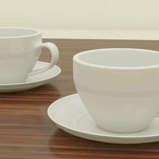 Tea Cups - 3D model önizlemesi