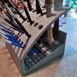Brush-Holder-8.png.jpeg Brush Holder for Painting – Multi-Size Organizer (17×11mm + 16mm + 21mm Holes) | No Supports