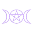 Triple Pentacle Moon.stl 2 Triple Moon Designs, Basic Open Triple Moon, and Triple Pentacle Moon