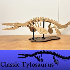 eS ps WARM STL-Datei [3Dino Puzzle] Tylosaurus im klassischen Stil kostenlos・Modell für 3D-Druck zum herunterladen