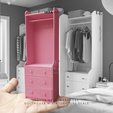 VARDROSG ATUREM:12.SCcALE “all DOLLHOUSE MI IKEA-INSPIRED HAUGA WARDROBE MINIATURE FURNITURE 3D MODEL