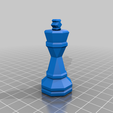 king.png 3D-Print-Optimized Geometric Chess Set Pieces