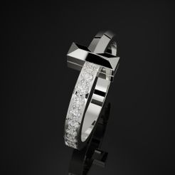 1.jpg Fichier STL Bague de style Tiffany Modèle imprimé en 3D・Plan pour impression 3D à télécharger