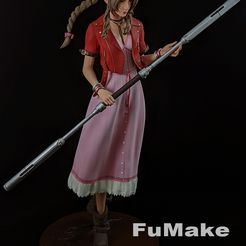 FuMake STL file Final Fantasy VII Remake Aerith Gainsborough Combat Stance 3D Printing Figurine・3D printer design to download, FuMakeStudio